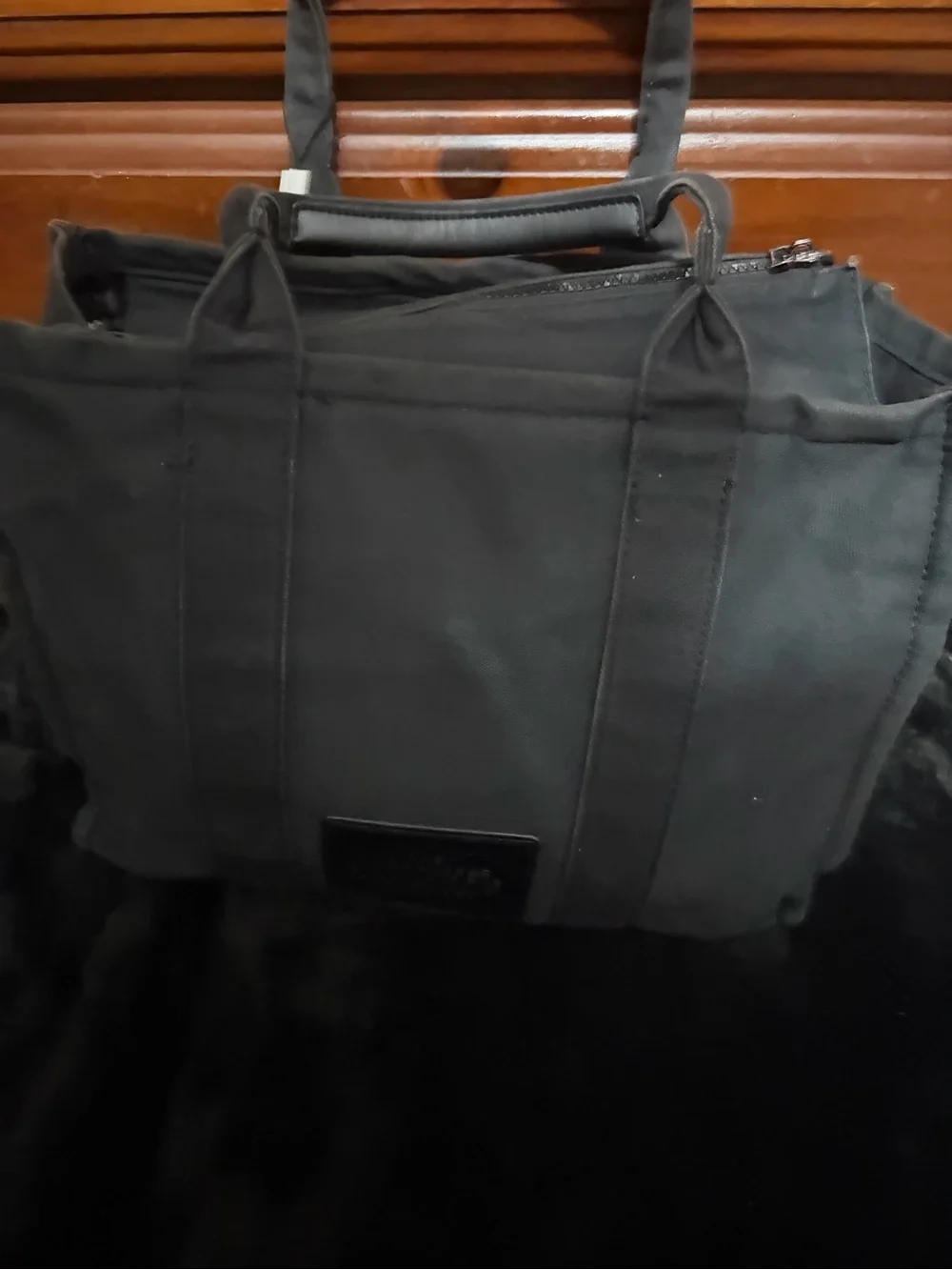 Marc Jacobs Black Canvas Tote Bag with White Logo